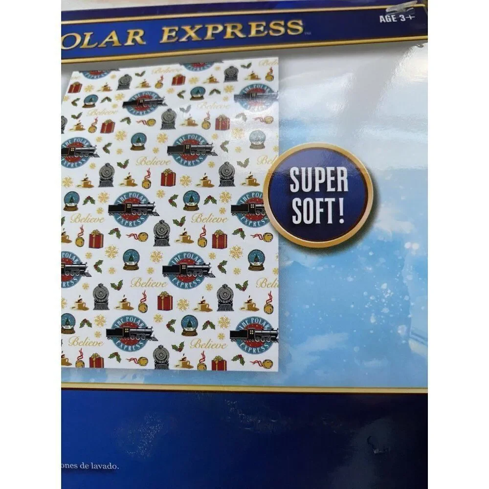 The Polar Express Icons 50 X 70”‎ Soft Plush Throw Blanket Christmas Holiday NEW